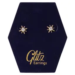 Glitz Star Crystal Gold Plated Earrings 18K