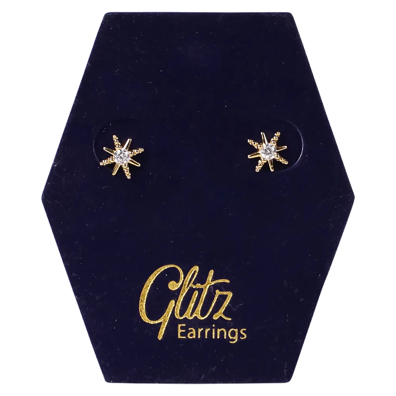 Glitz Star Crystal Gold Plated Earrings 18K