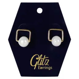 Glitz Pearl Gold Plated Earrings 18K