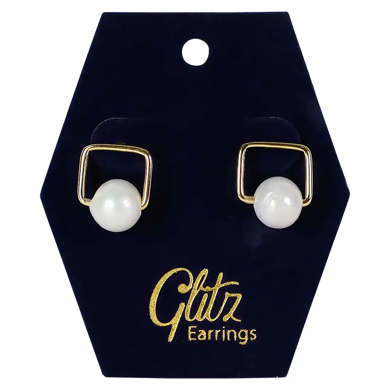 Glitz Pearl Gold Plated Earrings 18K - view 1