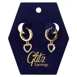Glitz Arch Pendant Gold Plated Earrings 18K 