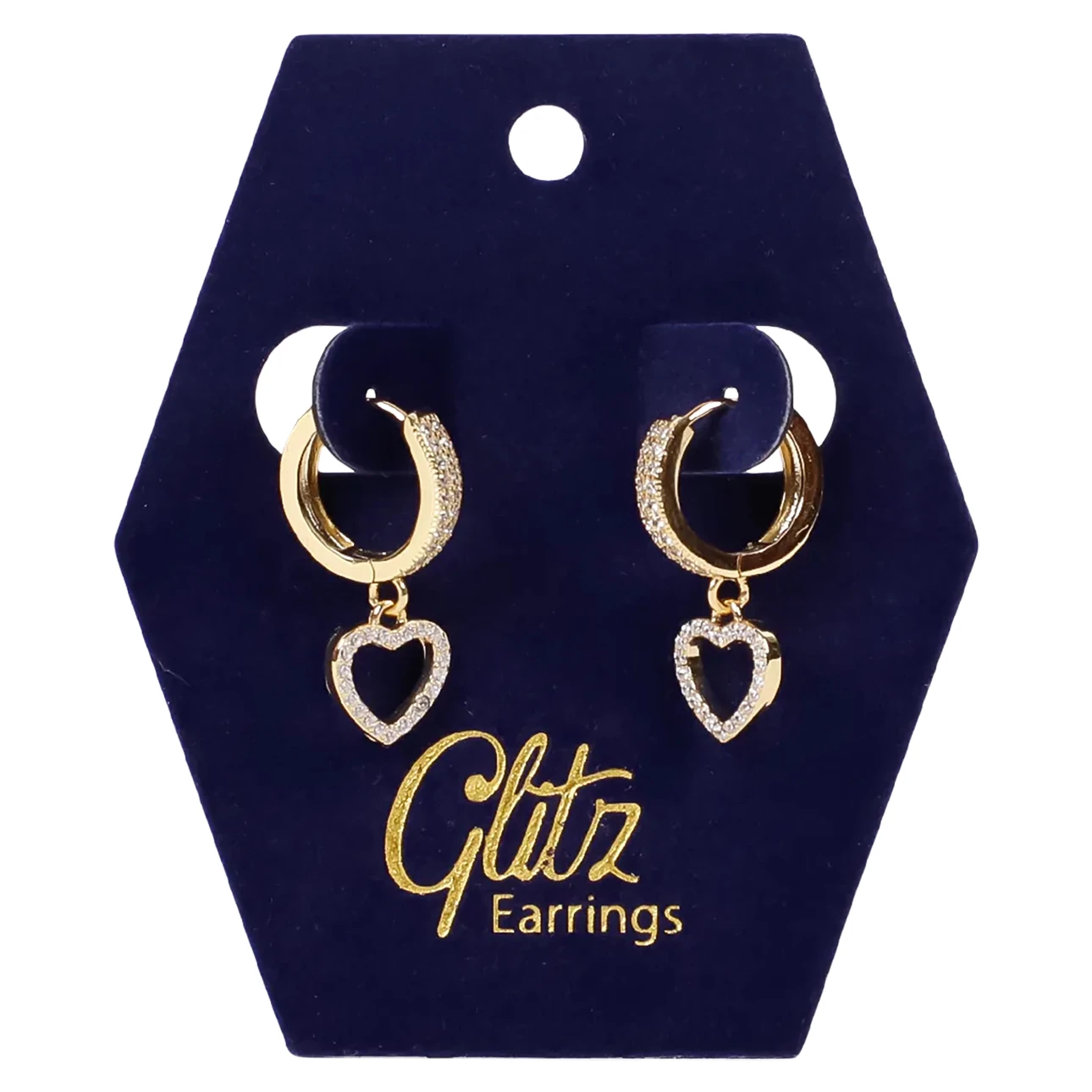Glitz Arch Pendant Gold Plated Earrings 18K 