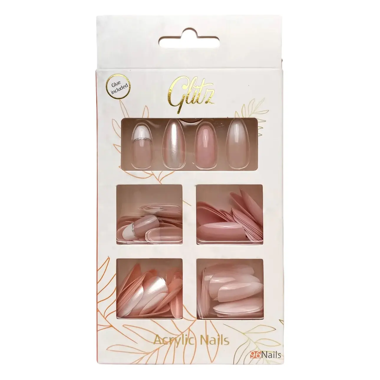 Glitz Acrylic Nails, 4 Colors, Ombre, Different Shapes & Liqud Glue - view 1