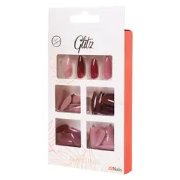 Glitz Acrylic Nails, 4 Colors, Nude, Different Shapes + Liqud Glue