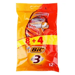 Bic Sensitive 3 Blade Razor 8+4 Free