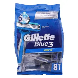 Gillette Blue Simple 3 Blade Razor 8 Pcs