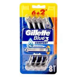 Gillette Blue 3 Shaving Razor 6 + 2 Free