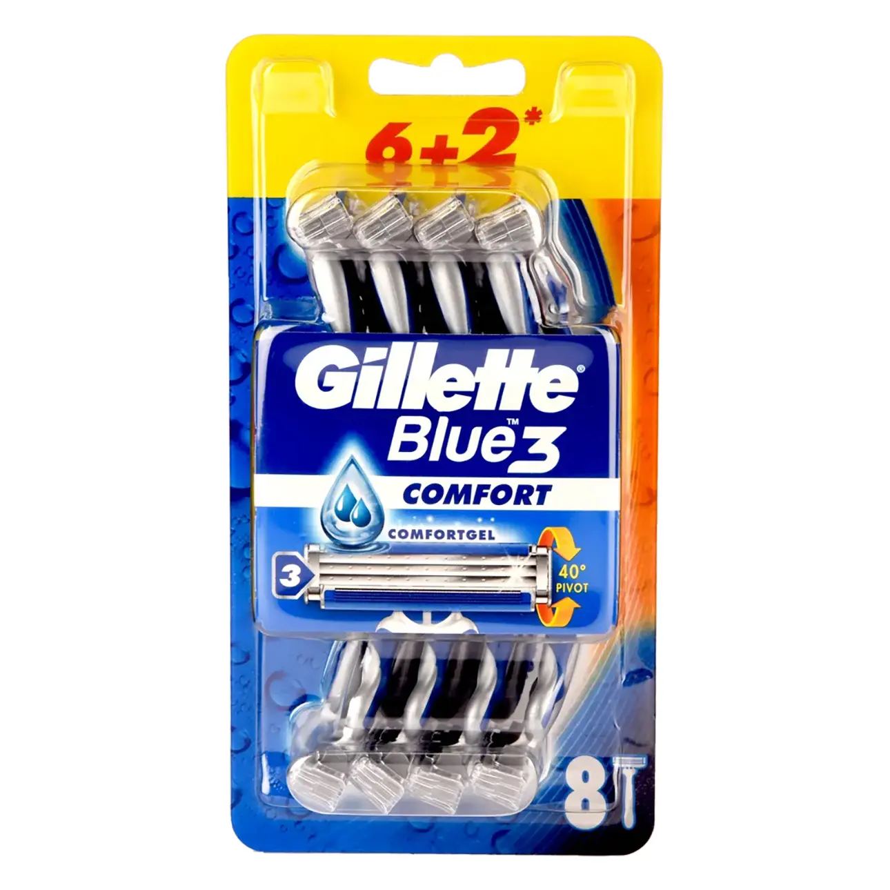 Gillette Blue 3 Shaving Razor 6 + 2 Free - view 1