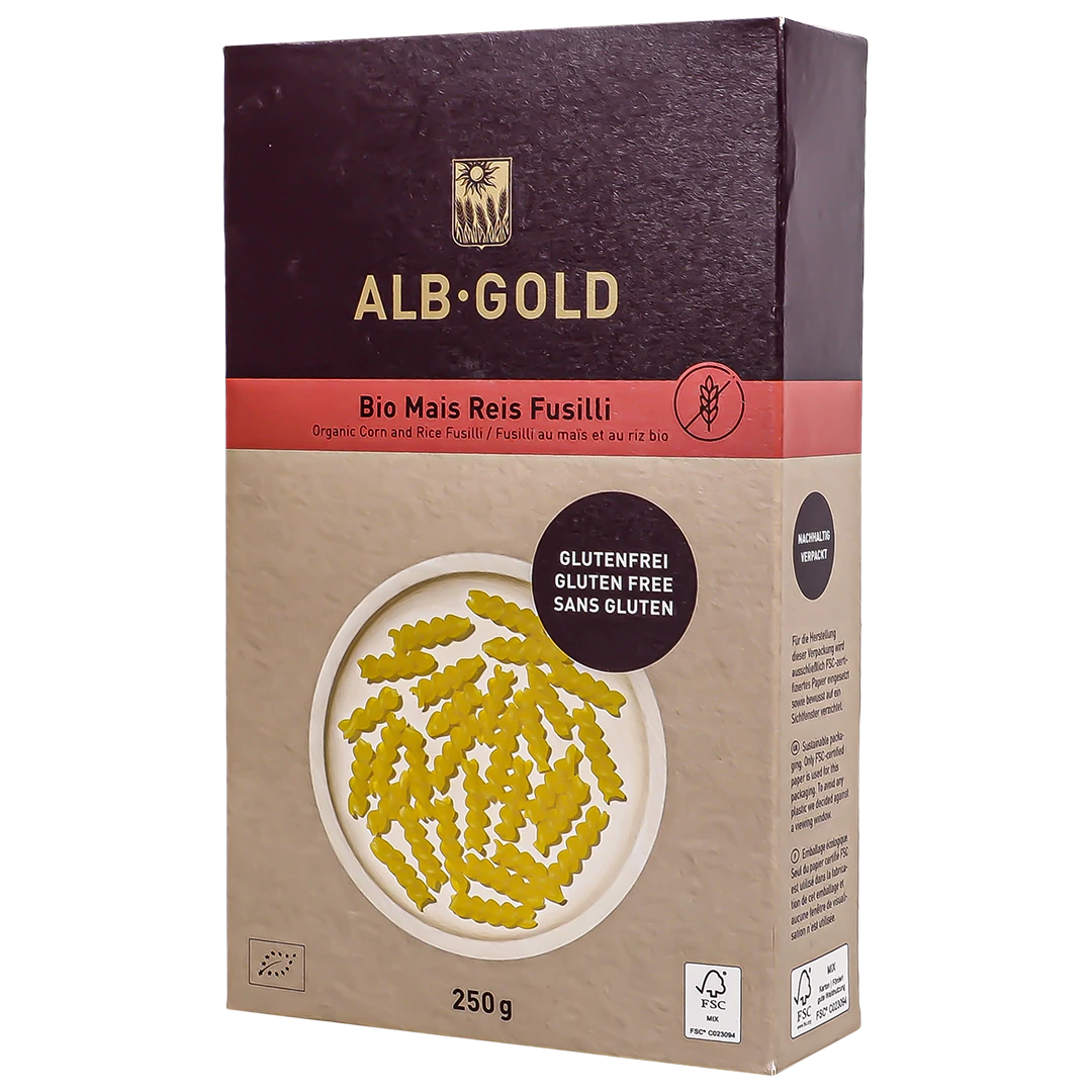 Alb Gold Organic Pasta Corn Rice Fusilli Gluten Free 250 gm