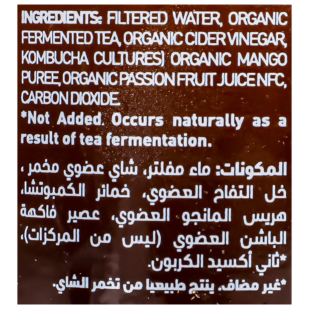 Vigo Kombucha Organic Tea with Mango and  Passion Fruit  330 ml - view 3