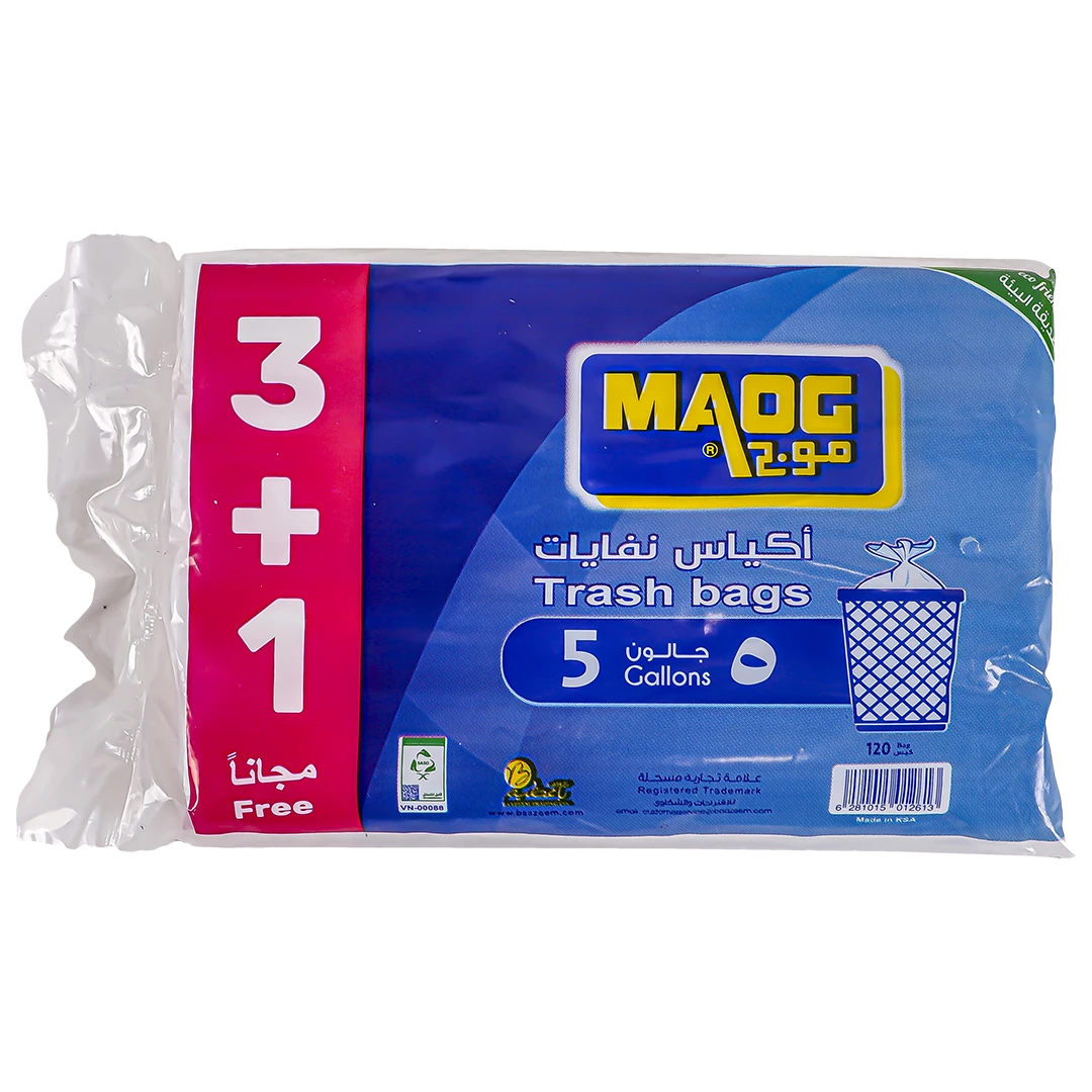 Maog Trash Bags 5 Gallon 3+1 Free 120 Bags
