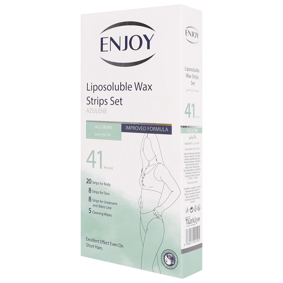 Enjoy Liposoluble Wax Strips Set Azulene For All Skins 41 Pcs