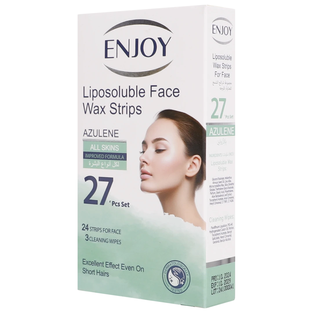 Enjoy Liposoluble Face Wax Strips Azulene For All Skins 27 Pcs