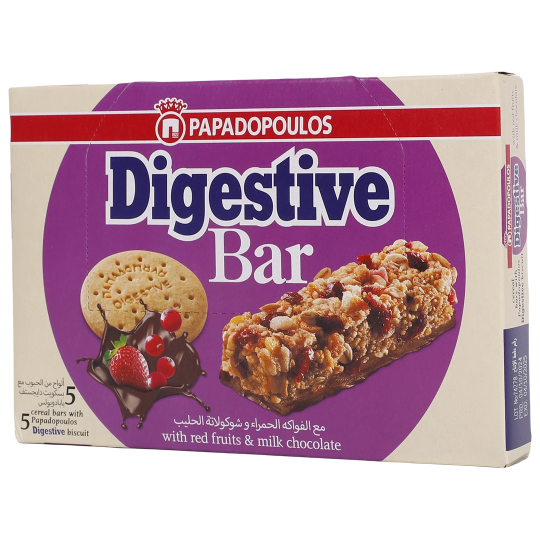 Papadopoulos Digestive Bar Fruits and Chocolate 140 gm