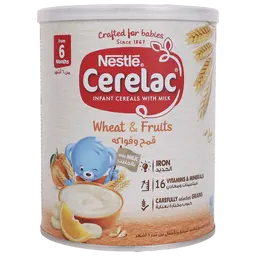 Cerelac Infant With Wheat & Fruits From 6 Months Tin 400 gm