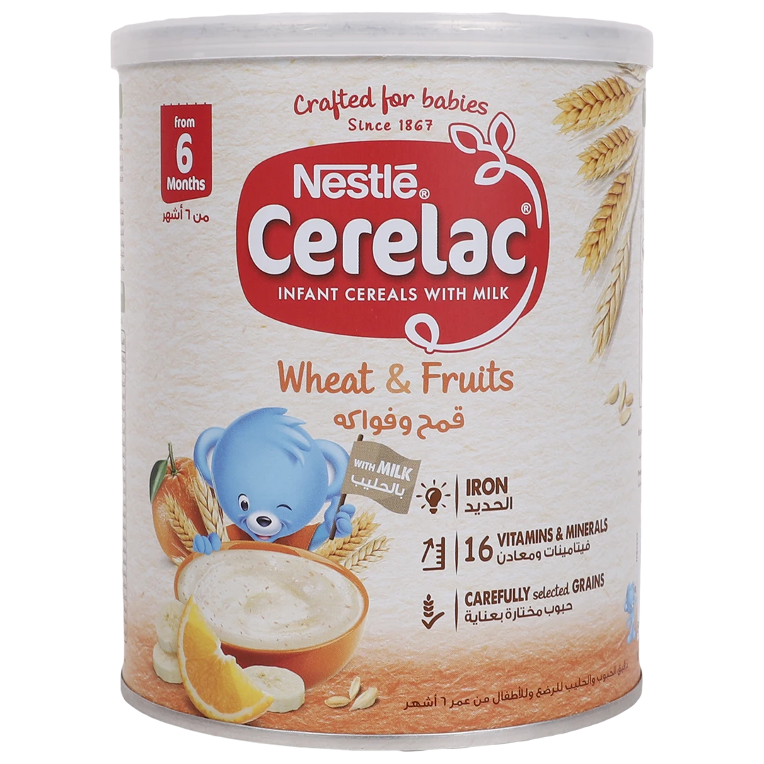 Cerelac Infant With Wheat & Fruits From 6 Months Tin 400 gm