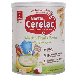 Cerelac Infant With Wheat & Fruits From 8 Months Tin 400 gm