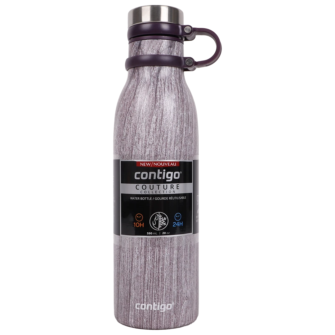 Contigo Stainless Steel Autoseal Water Bottle 590 ml Wooden Gold