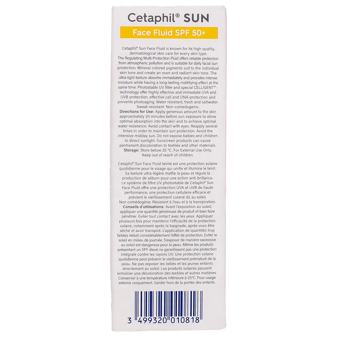 Cetaphil Tinted Sun SPF 50 High Protection Face Fluid Light Medium 50 ml - view 5