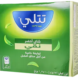 تتلي شاي أخضر 100 كيس