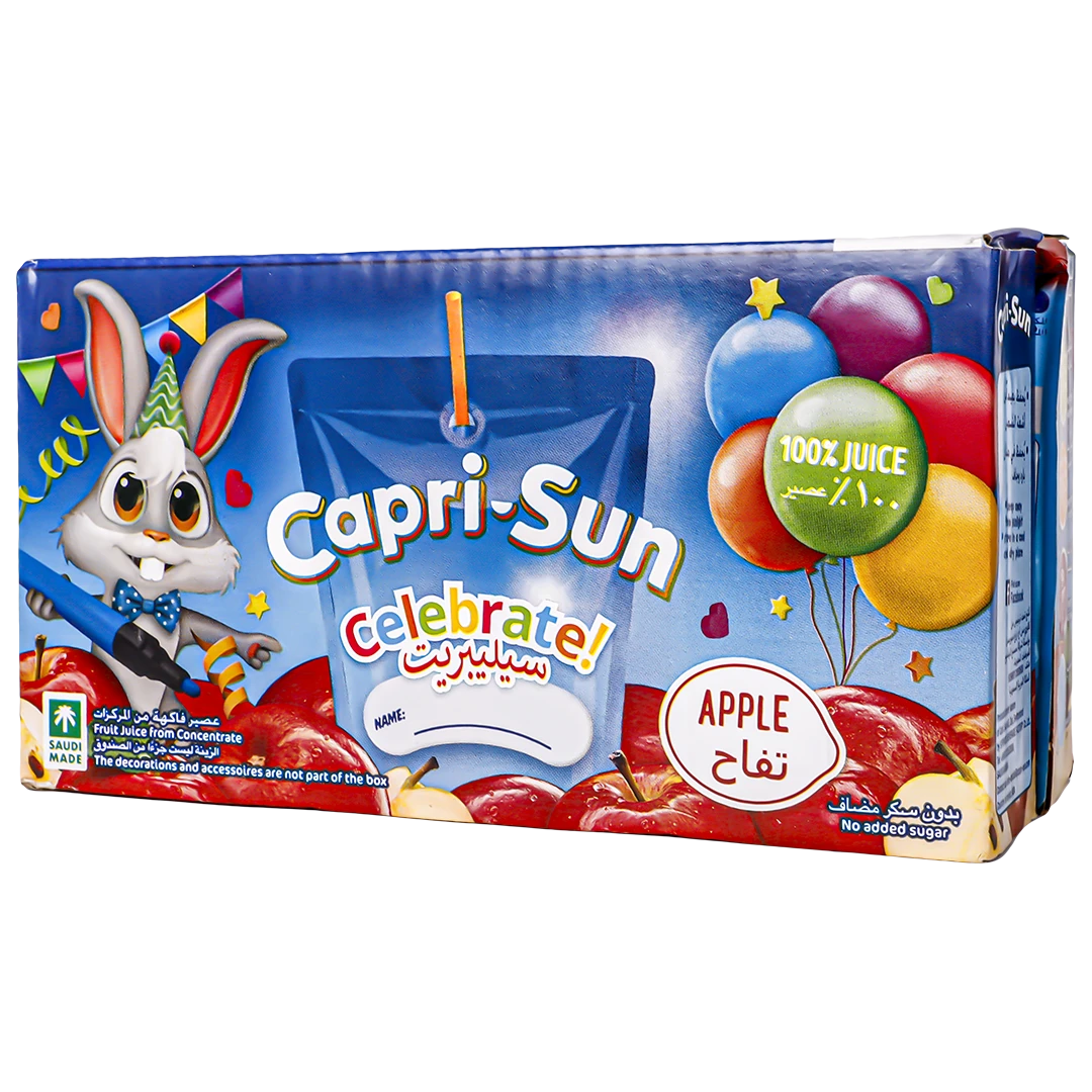 Capri Sun Juice Apple 100% No Added Sugar 10 pcs 200 ml