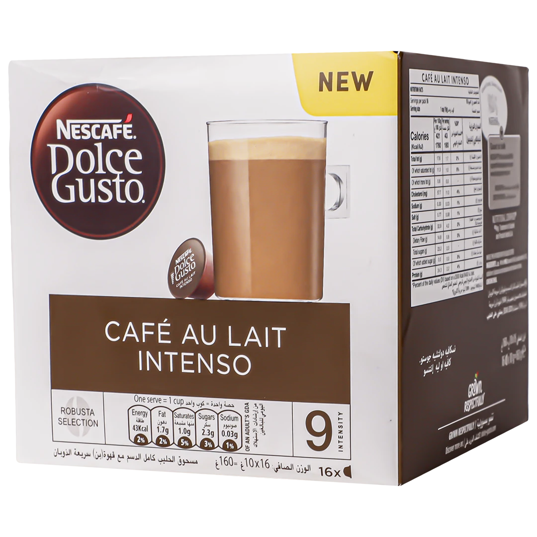 Nescafe Dolce Gusto Capsules Cafe Au Lait Intenso 16 Capsules