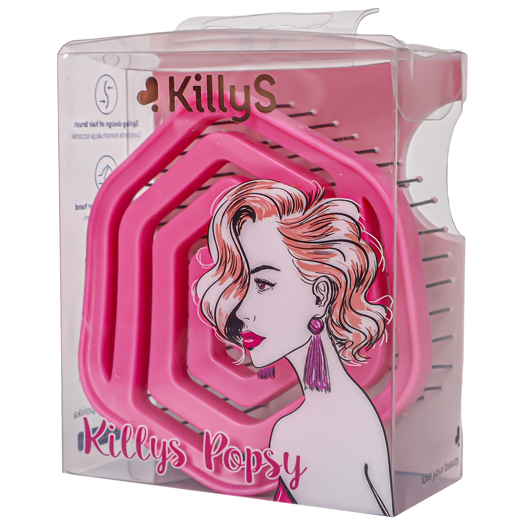 Killy'S Popsy Ultra Light Brush With Nylon Pins Pink 