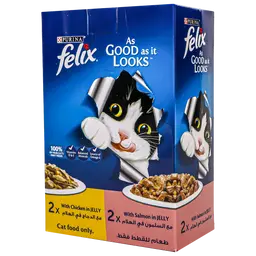 Felix Purina Jelly Chicken and Salmon 4 pcs 85 gm