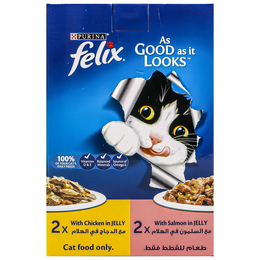 Felix Purina Jelly Chicken and Salmon 4 pcs 85 gm - view 2