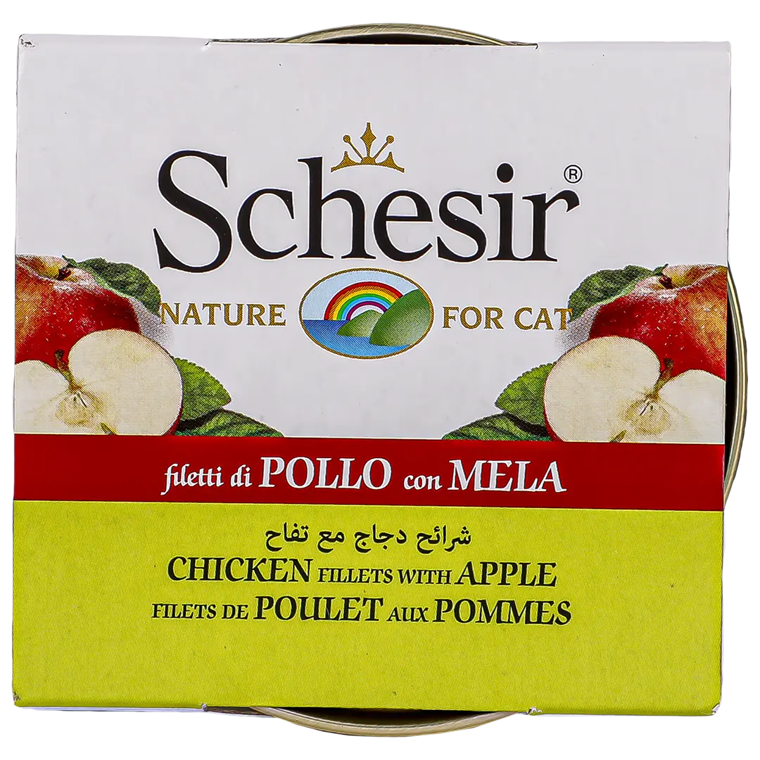 Schesir Cat wet food canned chicken strips with apples 75 gm - view 2