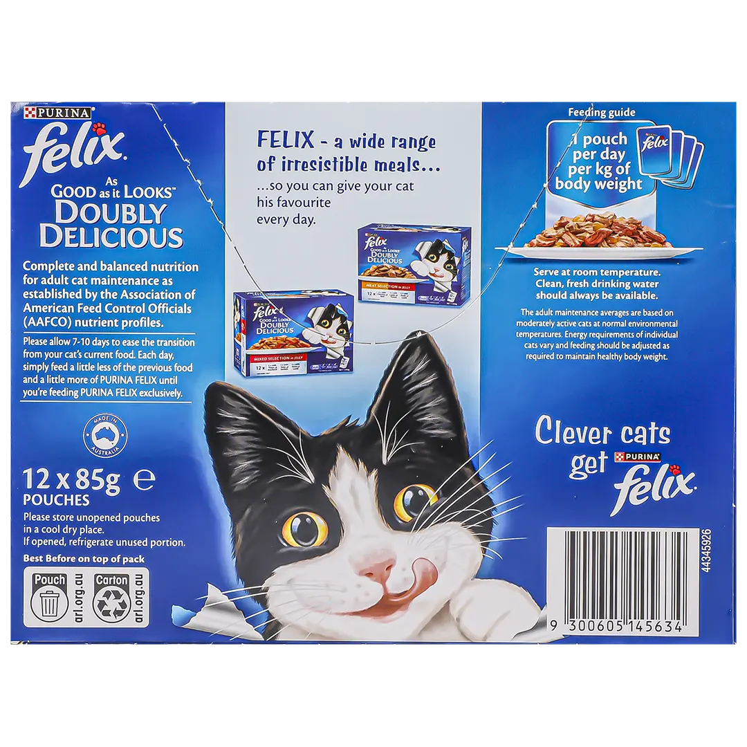 Purina Felix Doubly Delicious Fish Selections In Jelly Wet Cat Food 12pcs 85 gm - view 3