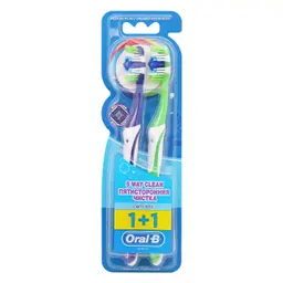 Oral B Toothbrush Complete 5 Way Clean Meduim 1 + 1 Free