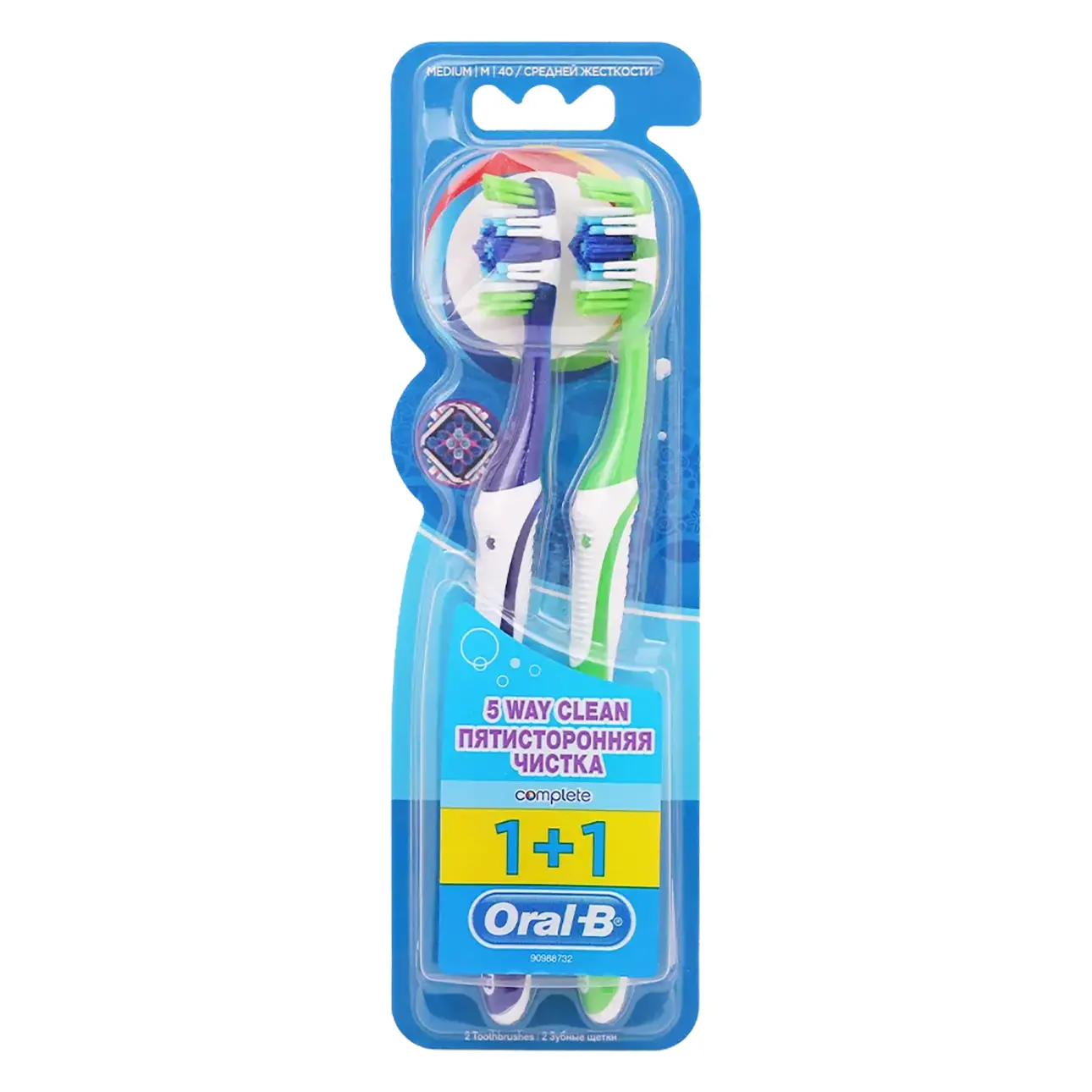 Oral B Toothbrush Complete 5 Way Clean Meduim 1 + 1 Free - view 1