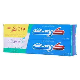 كرست معجون أسنان بياض ثري دي قوة النعناع 2* 125 مل +25% مجاناً