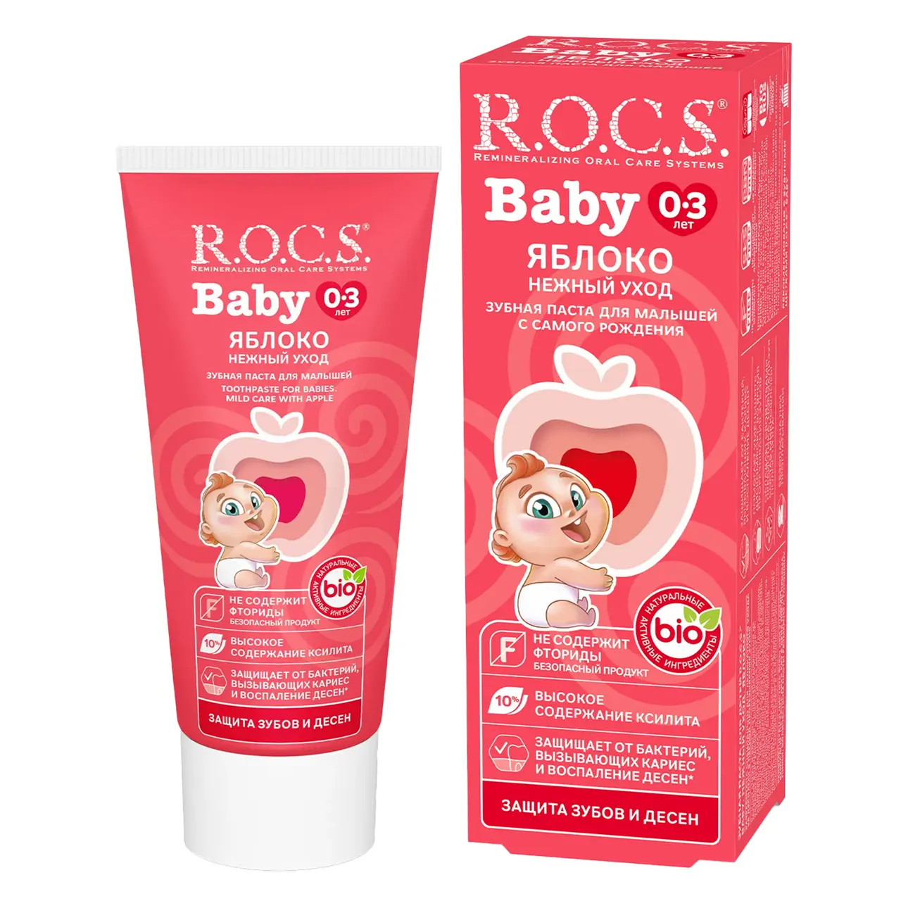 ‏ Rocs Toothpaste Baby Mild Care Apple 0-3 Years - view 1