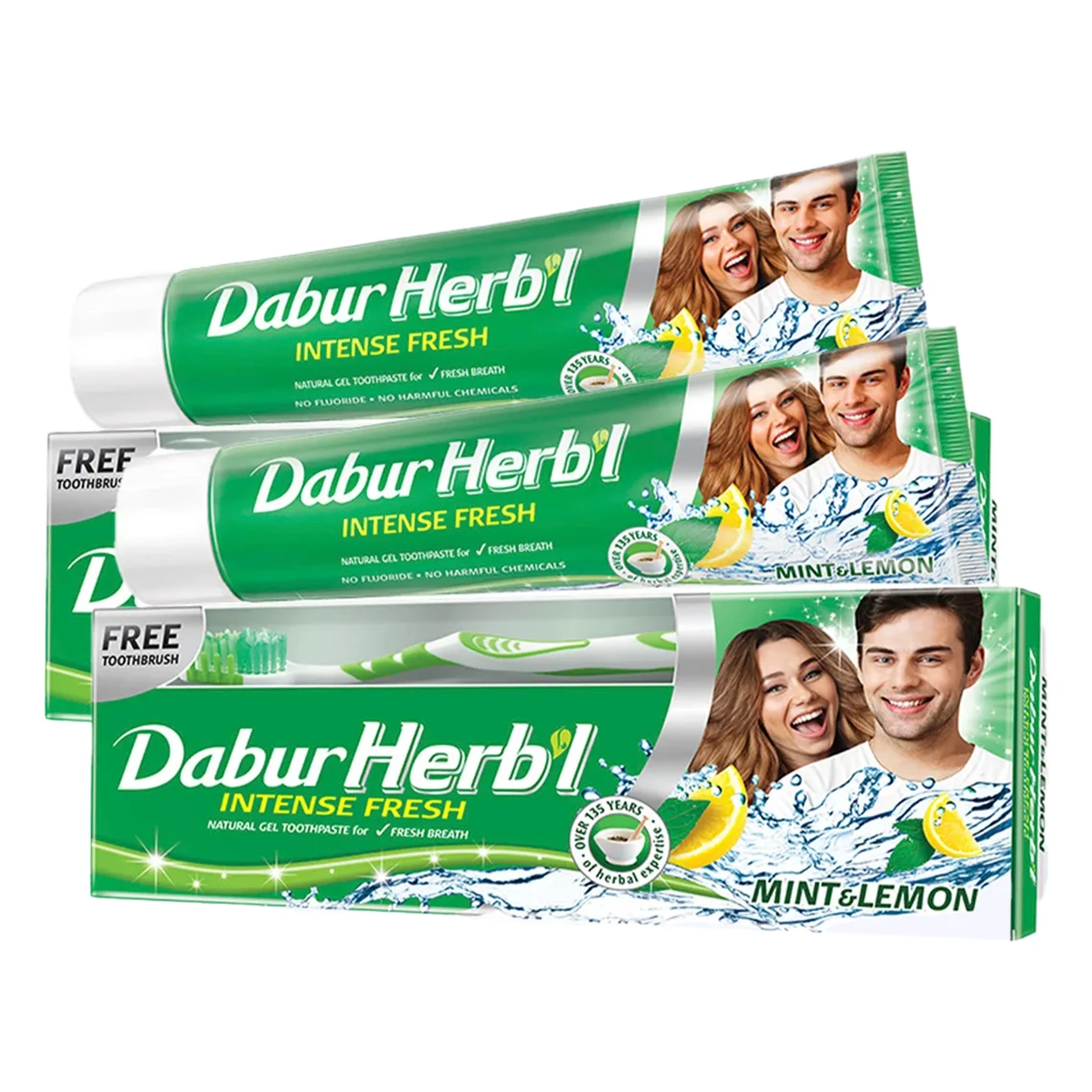 Dabur Herbal Toothpaste Mint & Lemon + Toothbrush 150 gm