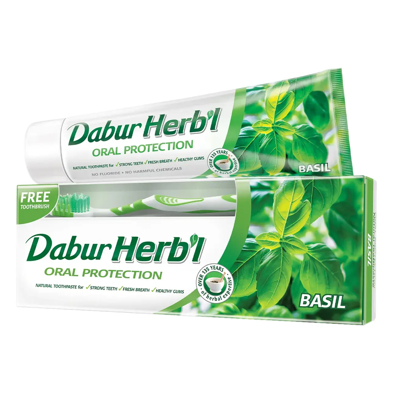 Dabur Herbal Toothpaste Basil With Toothbrush 150 gm - view 1