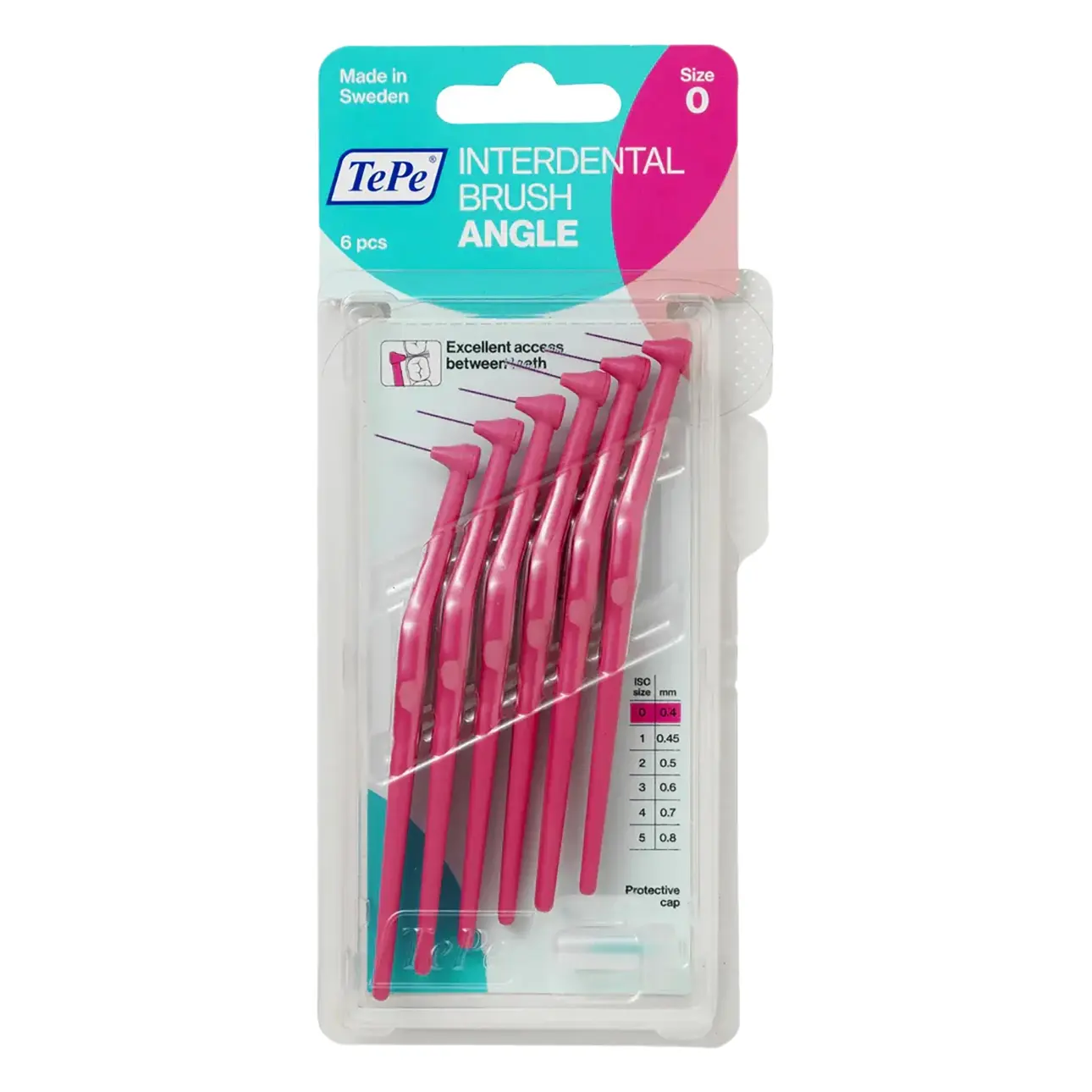 Tepe Interdental Brush Angled Pink 0.4 mm 6 pcs - view 1