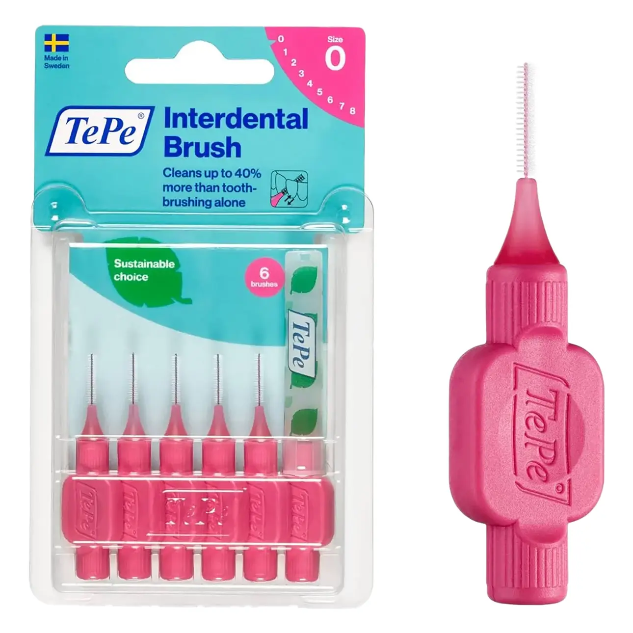 Tepe Interdental Brush Pink 0.4 mm 6 pcs - view 1