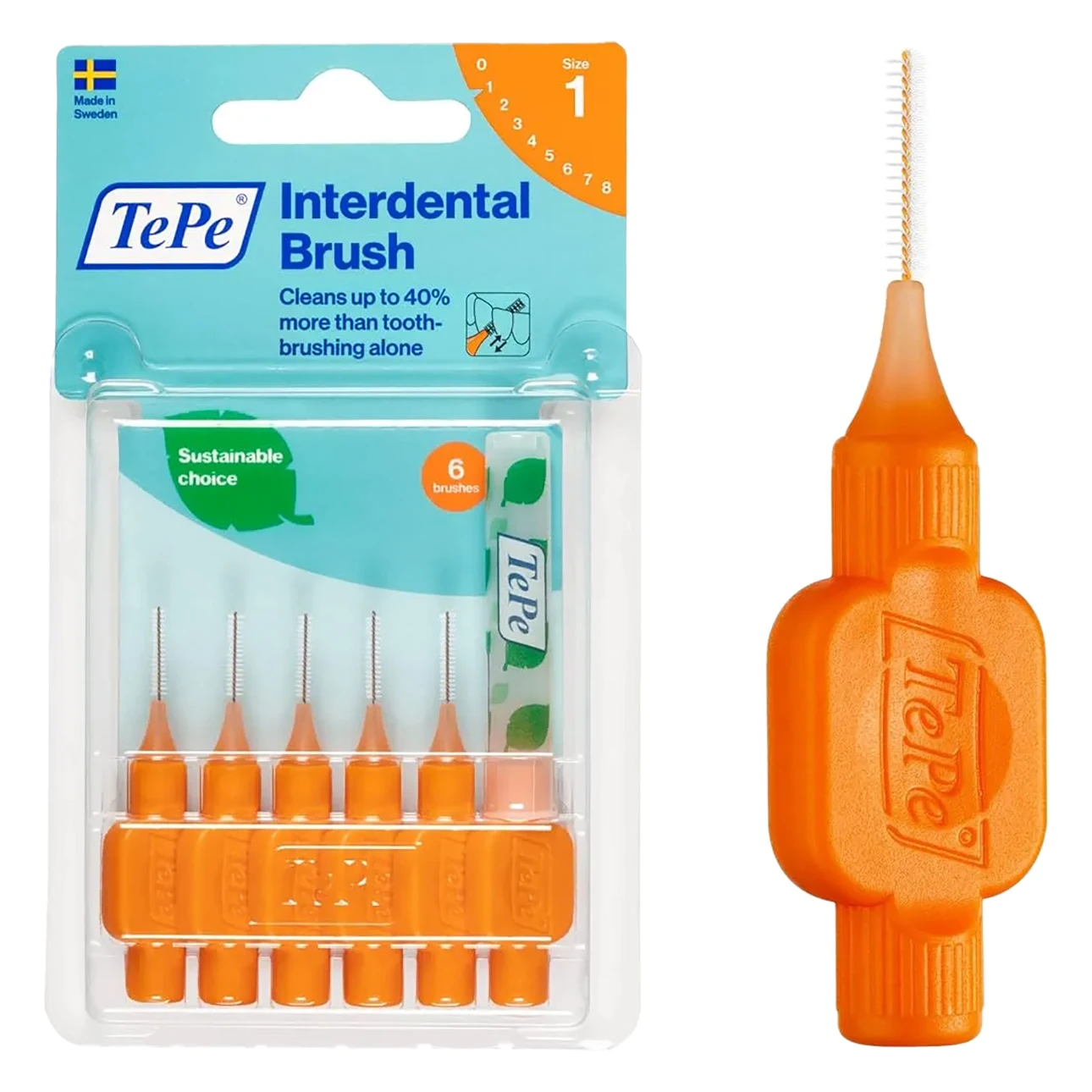 Tepe Interdental Brush Orange 0.45 mm 6 pcs