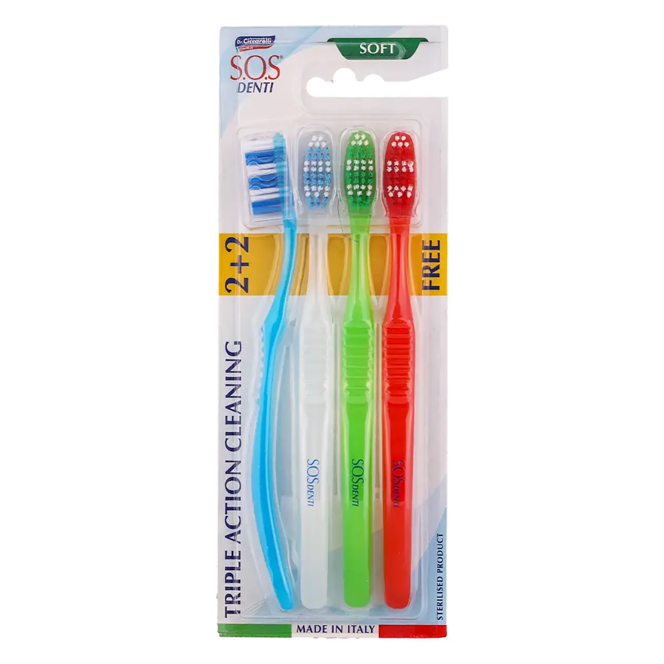SOS Denti Toothbrush Triple Action Cleaning 2+2 Soft - view 1