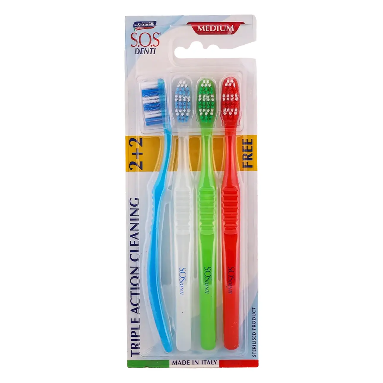 SOS Denti Toothbrush Triple Action Cleaning 2+2 Meduim - view 1