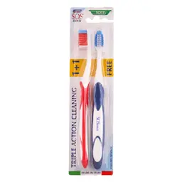 SOS Denti Toothbrush Triple Action Cleaning 1+1 Soft
