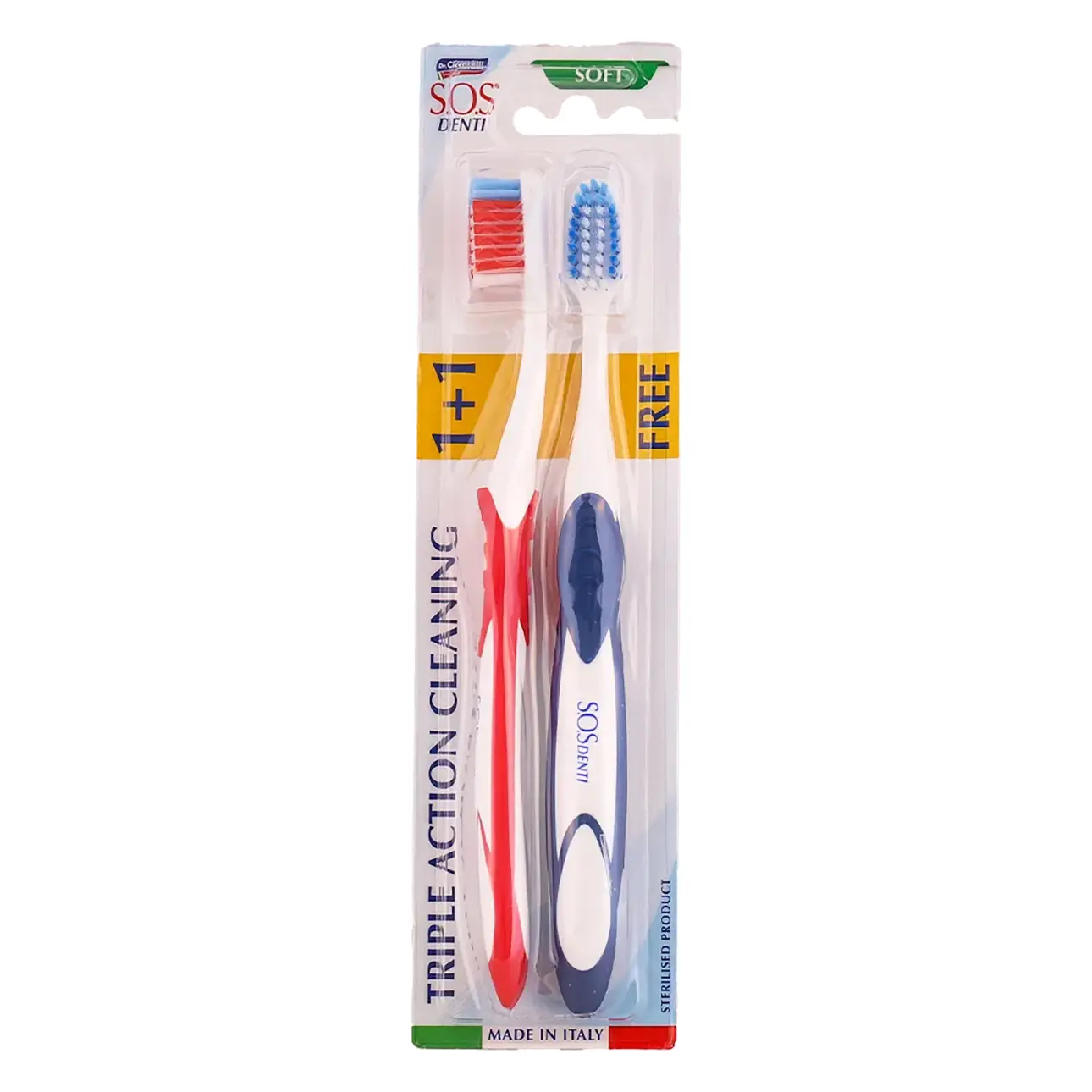 SOS Denti Toothbrush Triple Action Cleaning 1+1 Soft - view 1