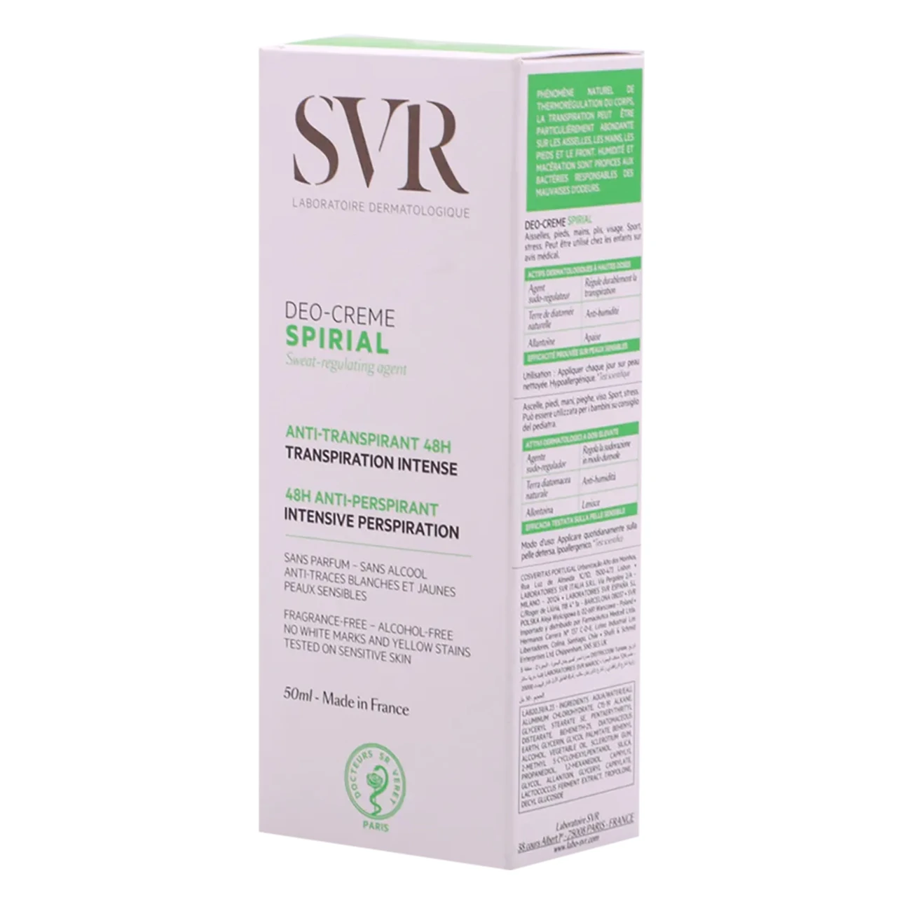 SVR Spirial Anti Transpirant Cream Unsymed 50 ml