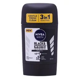 NIVEA MEN Antiperspirant Stick for Men 48h Protection Black & White Invisible Original 50 ml