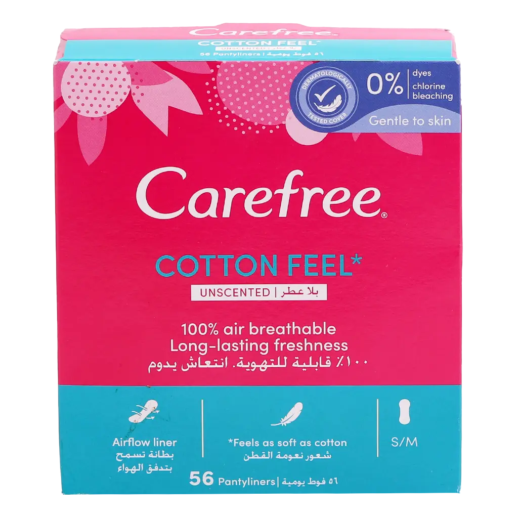 Carefree Panty Liners Cotton Unscented Medium 56 Pads - view 2