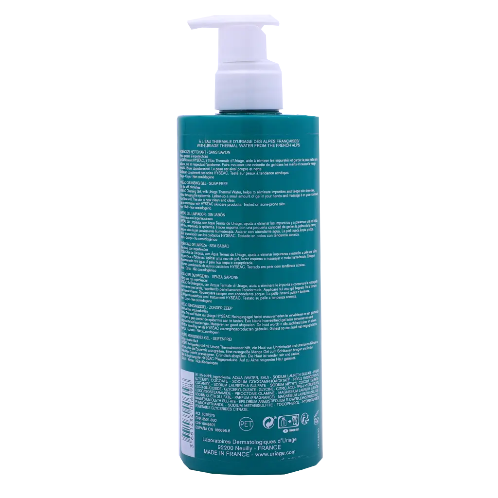 Uriage Hyseac Cleansing Gel For Oily And Mixed Skin 500 ml - view 3