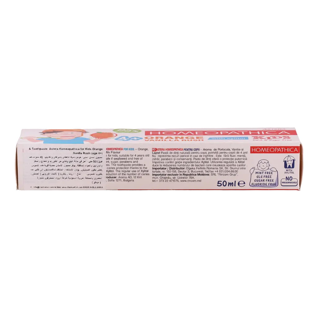 Astera Toothpaste Homeopathica For Kids Orange Vanilla Rush 50 ml - view 4