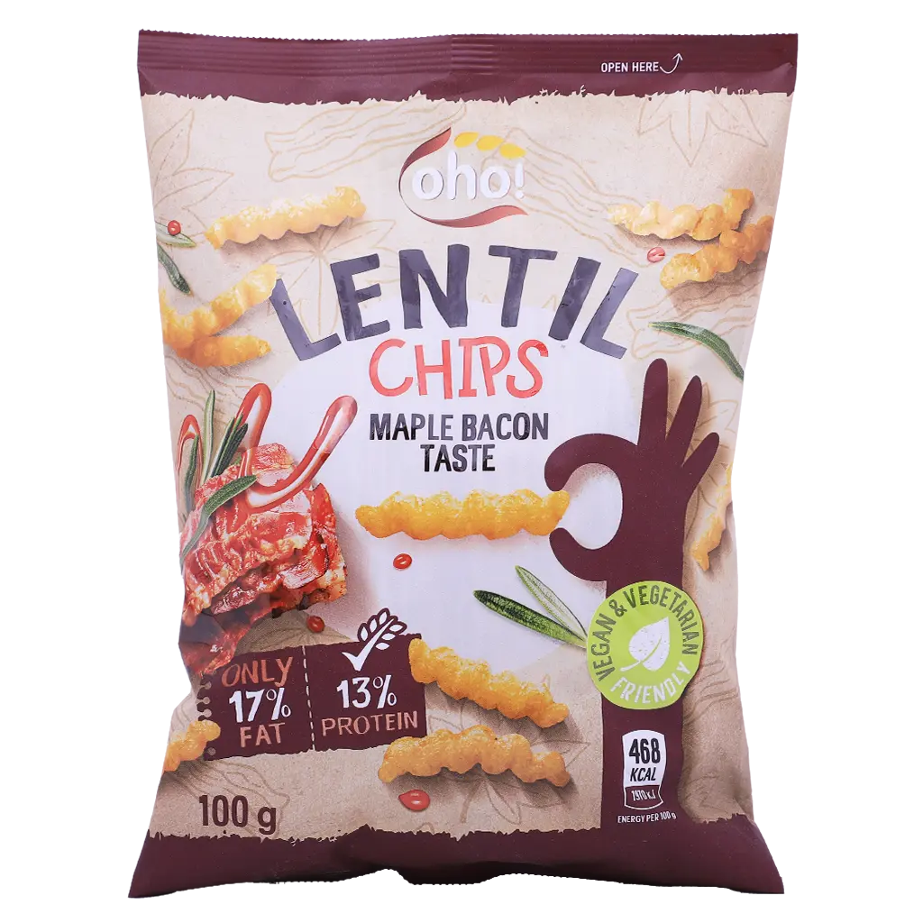 Oho Lentil Chips With Maple Bacon 100 gm - view 1